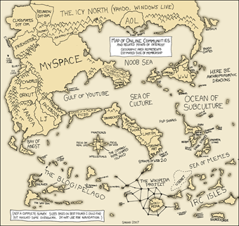Map of onine communities, 2007 xkcd